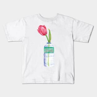 Nourish Tulip Bottle Watercolor Kids T-Shirt